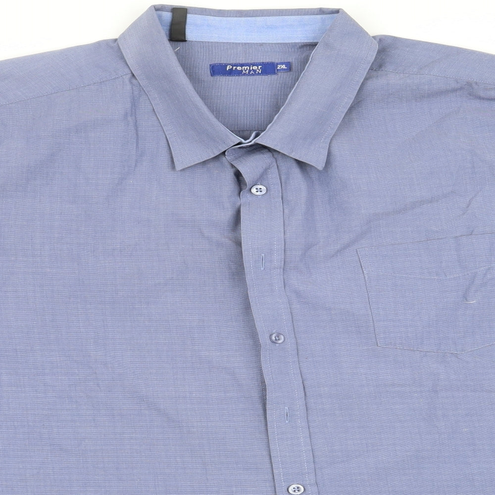 Premier Man Mens Blue    Button-Up Size 2XL