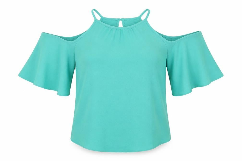 Papaya Womens Green   Basic Blouse Size 12  - Cut out shoulders