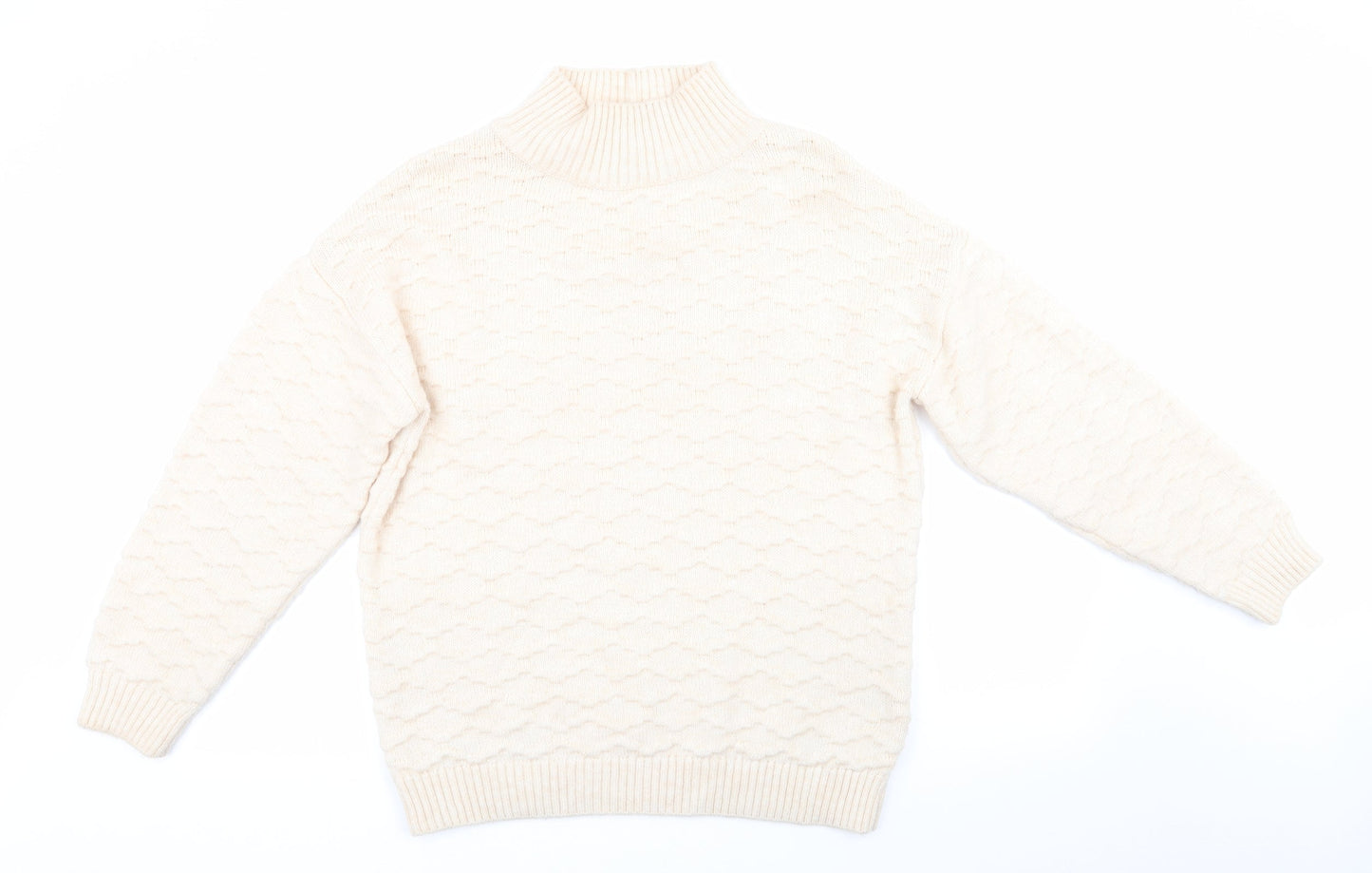 NEXT Womens Ivory   Pullover Jumper Size M  - Honeycombe knit