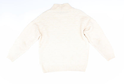 Next Womens Ivory   Pullover Jumper Size M  - Honeycombe knit