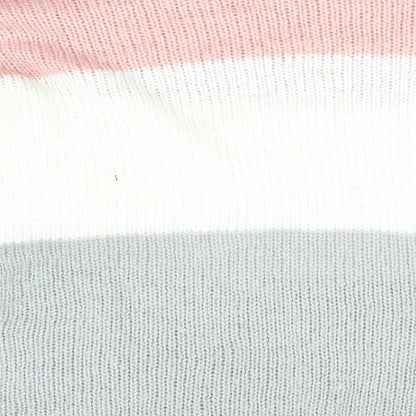 Preloved Select Womens Grey Striped  Pullover Jumper Size 10  - Peach Ivory Grey - Label