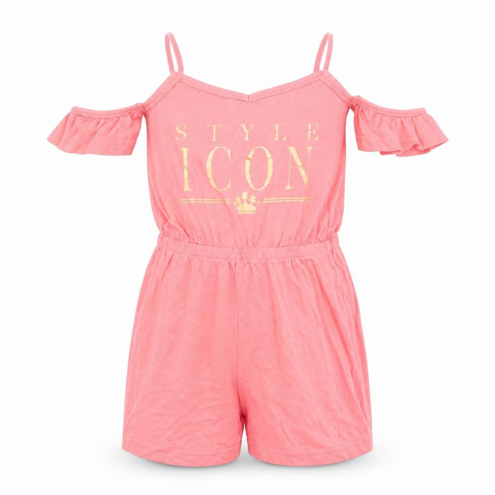Studio Girls Orange   Shorts One-Piece Size 6-7 Years  - Cut out shoulders Style Icon