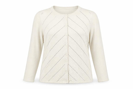 //text.. Womens Ivory Geometric  Cardigan Jumper Size XL