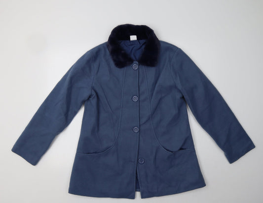Gabriella Vicenza Womens Blue   Overcoat Coat Size 12