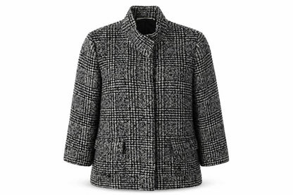 Ronit Zilkha Womens Grey Check  Jacket Blazer Size S