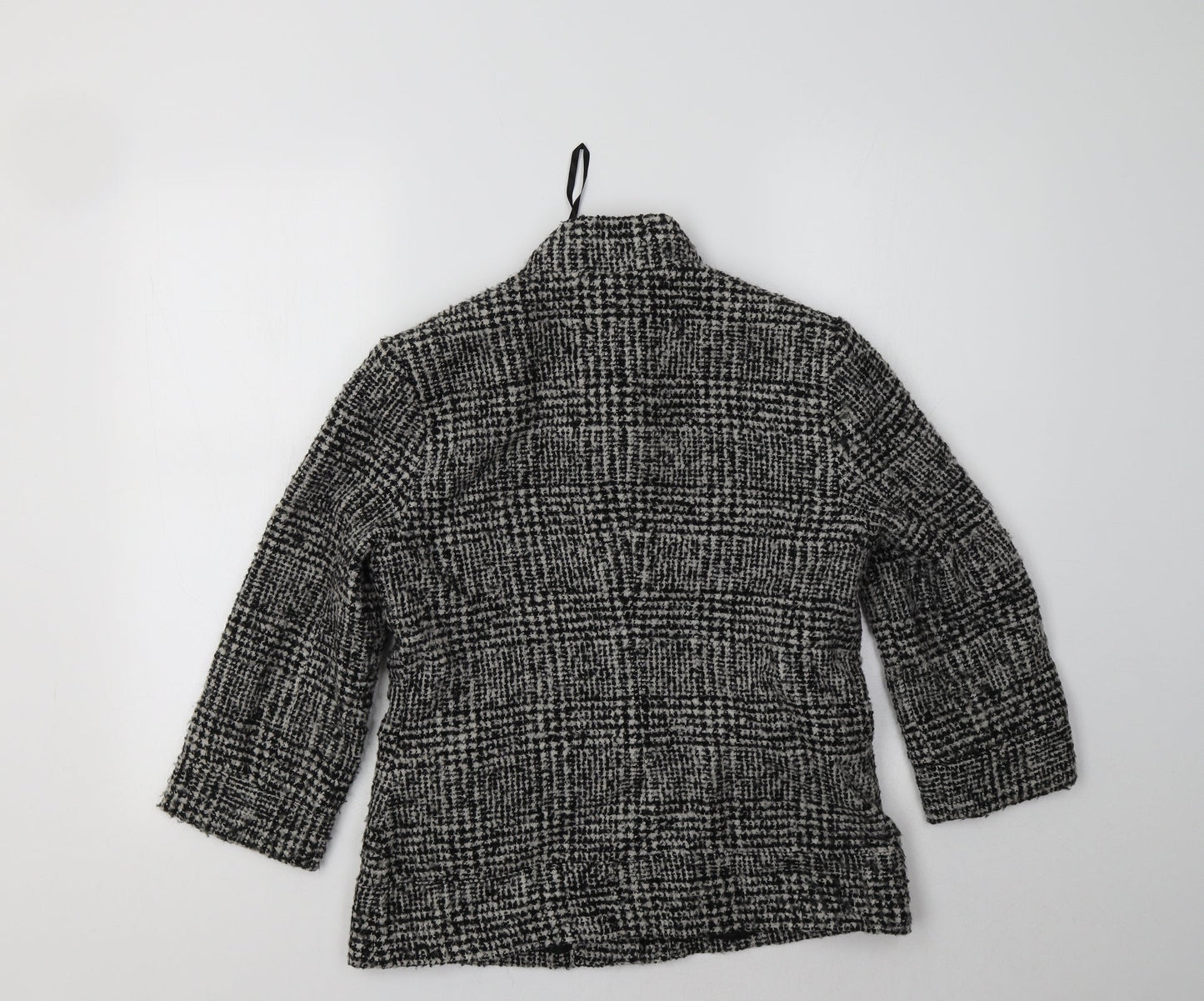 Ronit Zilkha Womens Grey Check  Jacket Blazer Size S
