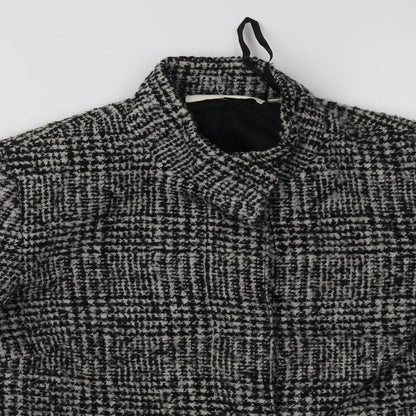 Ronit Zilkha Womens Grey Check  Jacket Blazer Size S