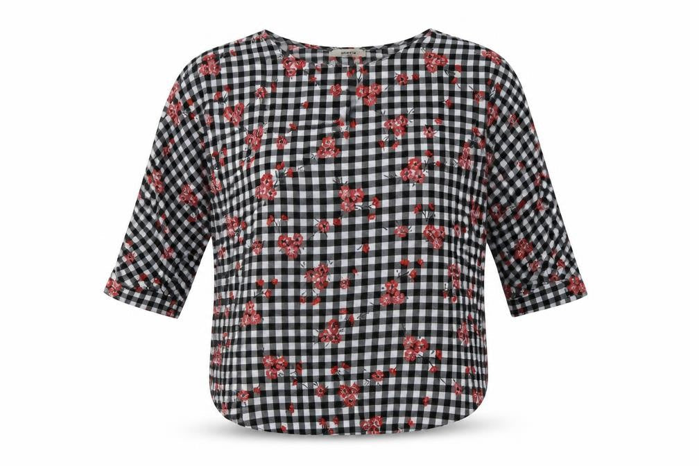 Papaya Womens Grey Check  Basic Blouse Size 10