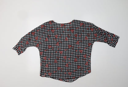 Papaya Womens Grey Check  Basic Blouse Size 10