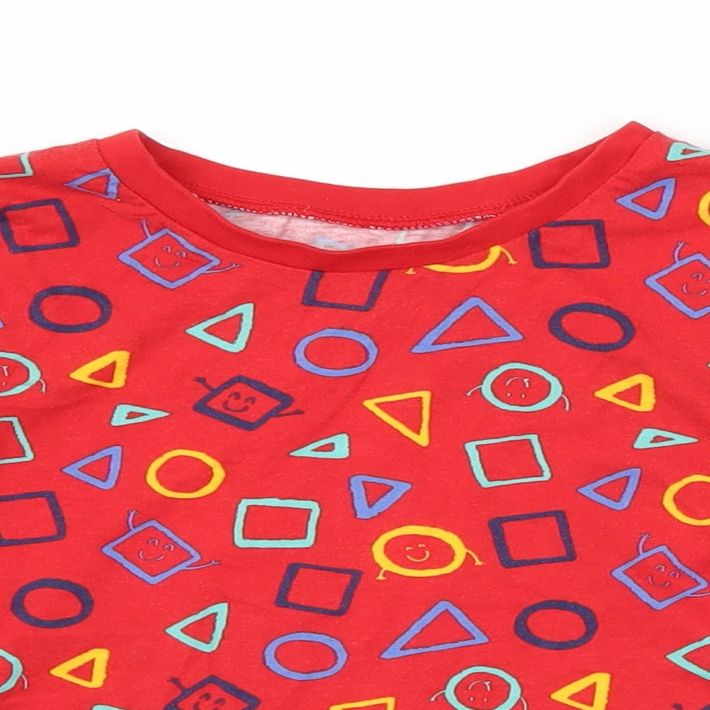 George Boys Red Geometric   Pyjama Top Size 5 Years