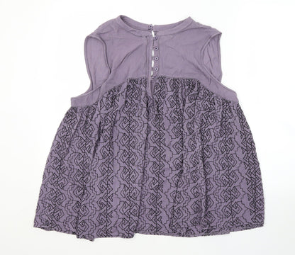 Next Womens Purple Argyle/Diamond  Basic Blouse Size 14