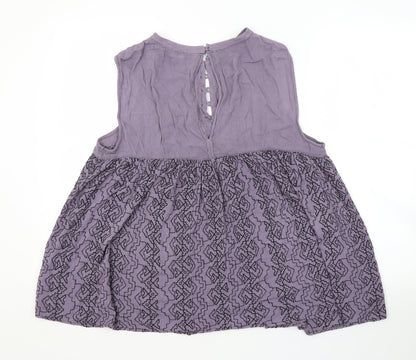 Next Womens Purple Argyle/Diamond  Basic Blouse Size 14