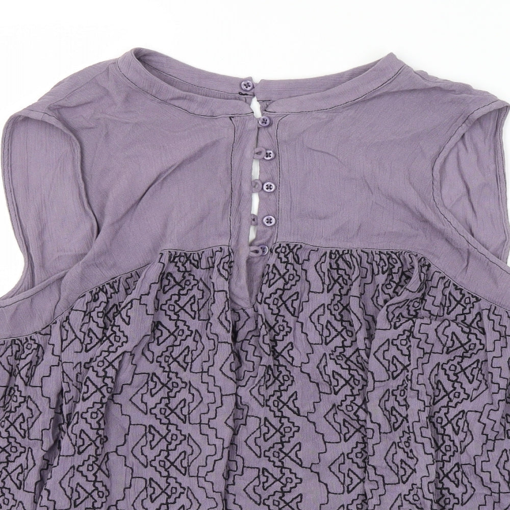 NEXT Womens Purple Argyle/Diamond  Basic Blouse Size 14