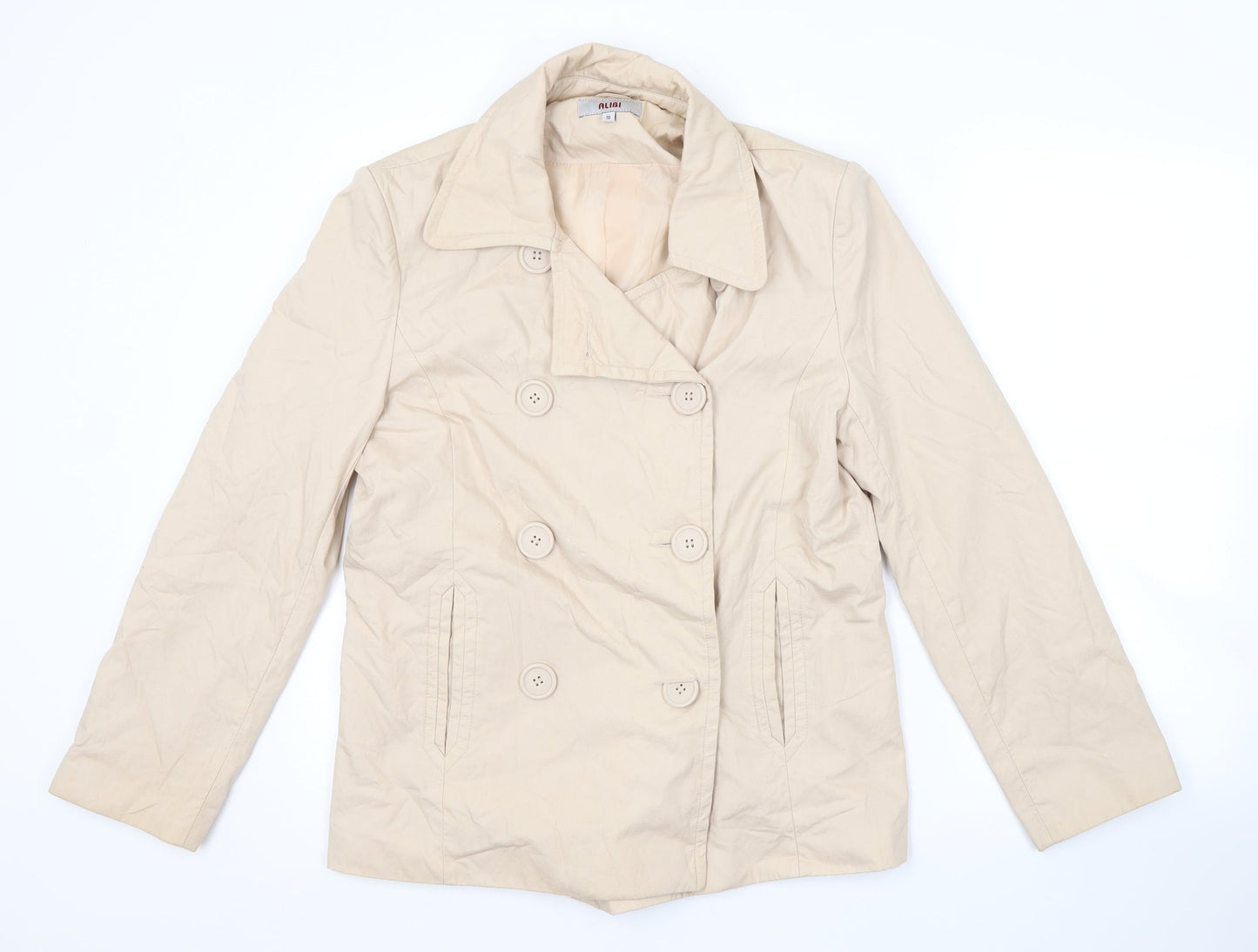 ALIBI Womens Beige   Pea Coat Coat Size 16