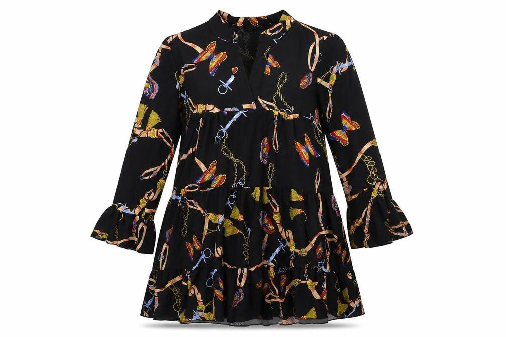 Cameo Rose Womens Black Geometric A-Line Size 10