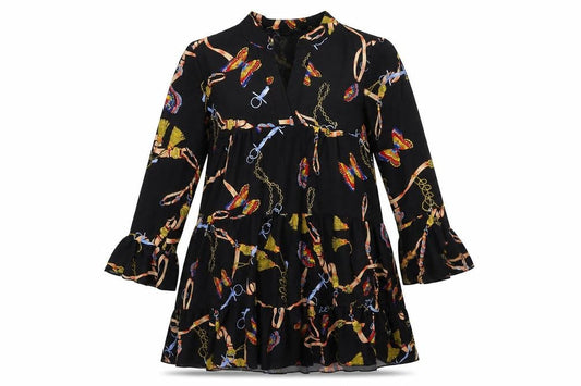 Cameo Rose Womens Black Geometric A-Line Size 10