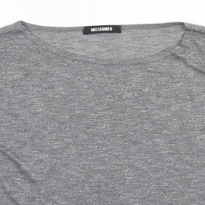 Missguided Womens Silver   Basic Polo Size M