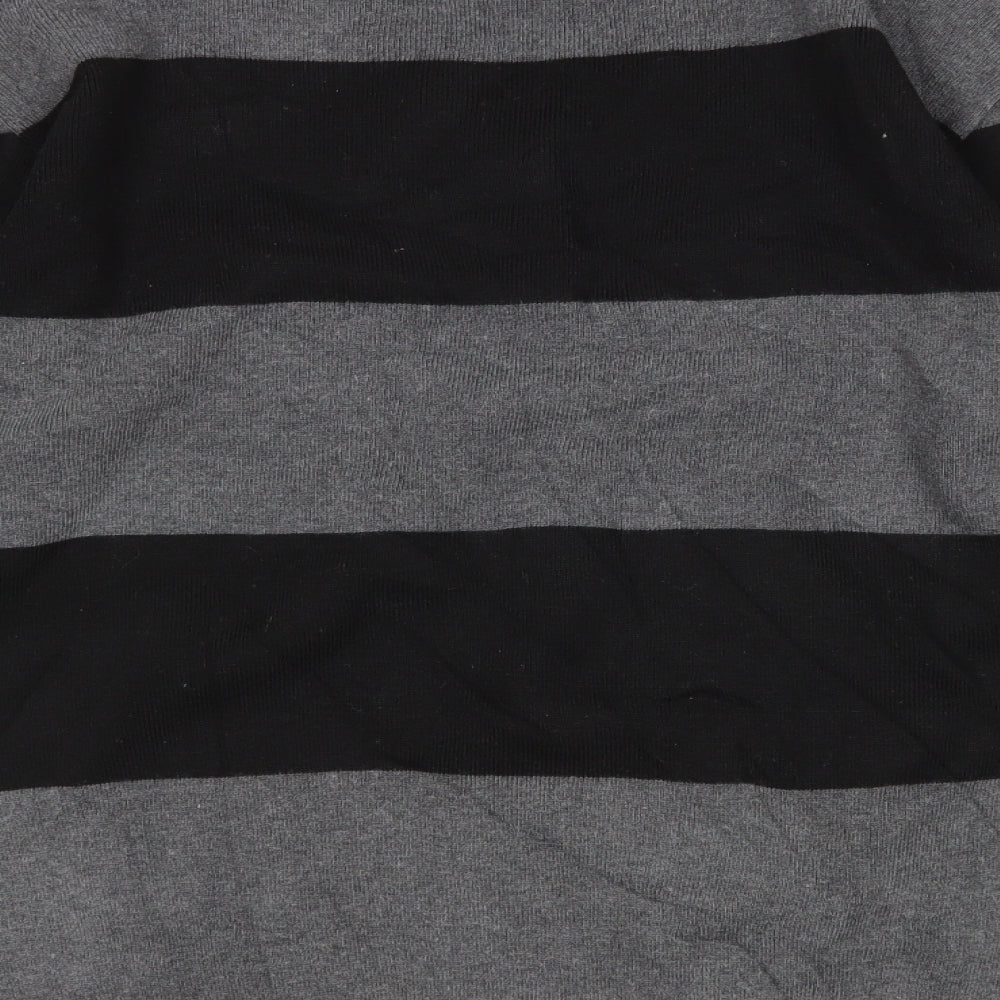 S&H Mens Grey Striped  Pullover Jumper Size L