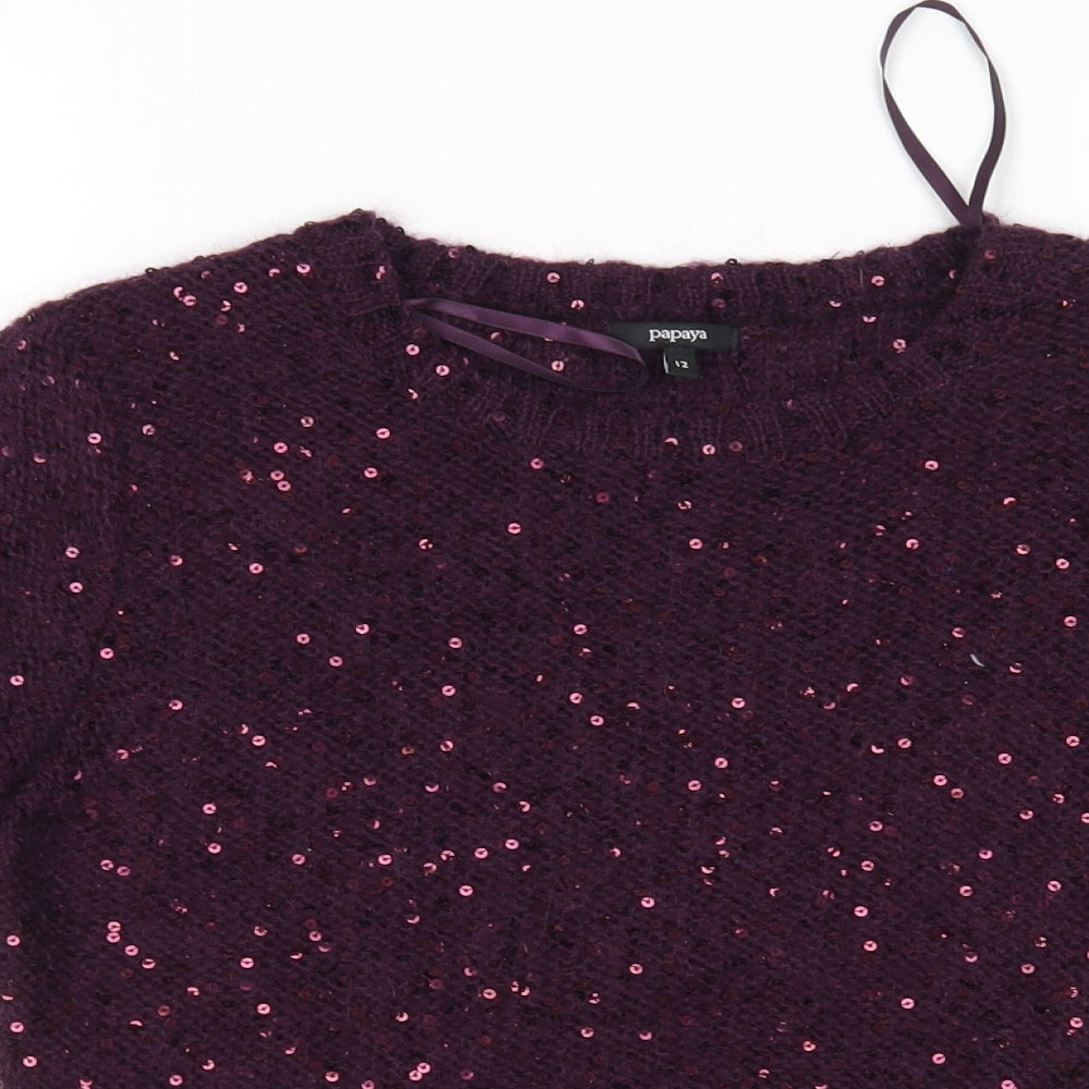 Papaya Womens Purple   Pullover Jumper Size 12