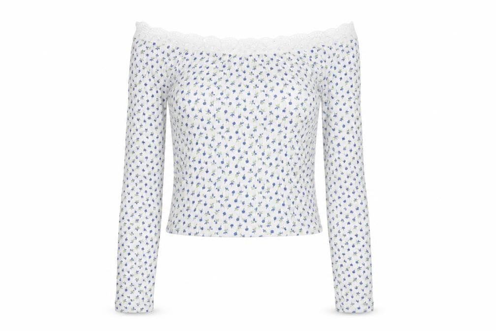 ASOS Womens White Floral  Basic T-Shirt Size 10