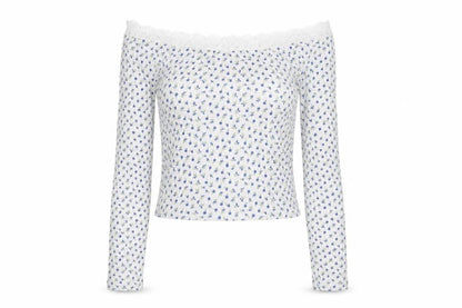 ASOS Womens White Floral  Basic T-Shirt Size 10