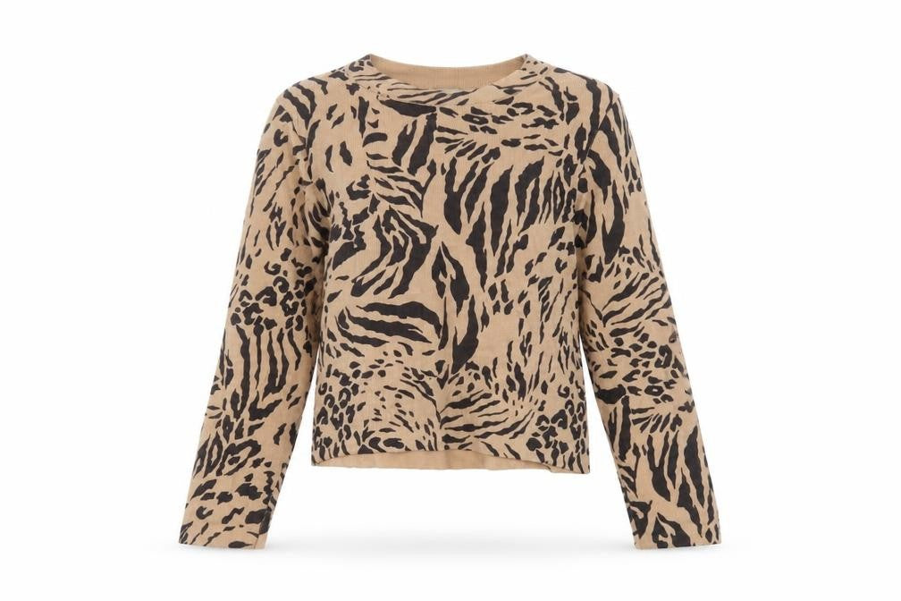 ASOS Womens Brown Animal Print  Basic T-Shirt Size 8