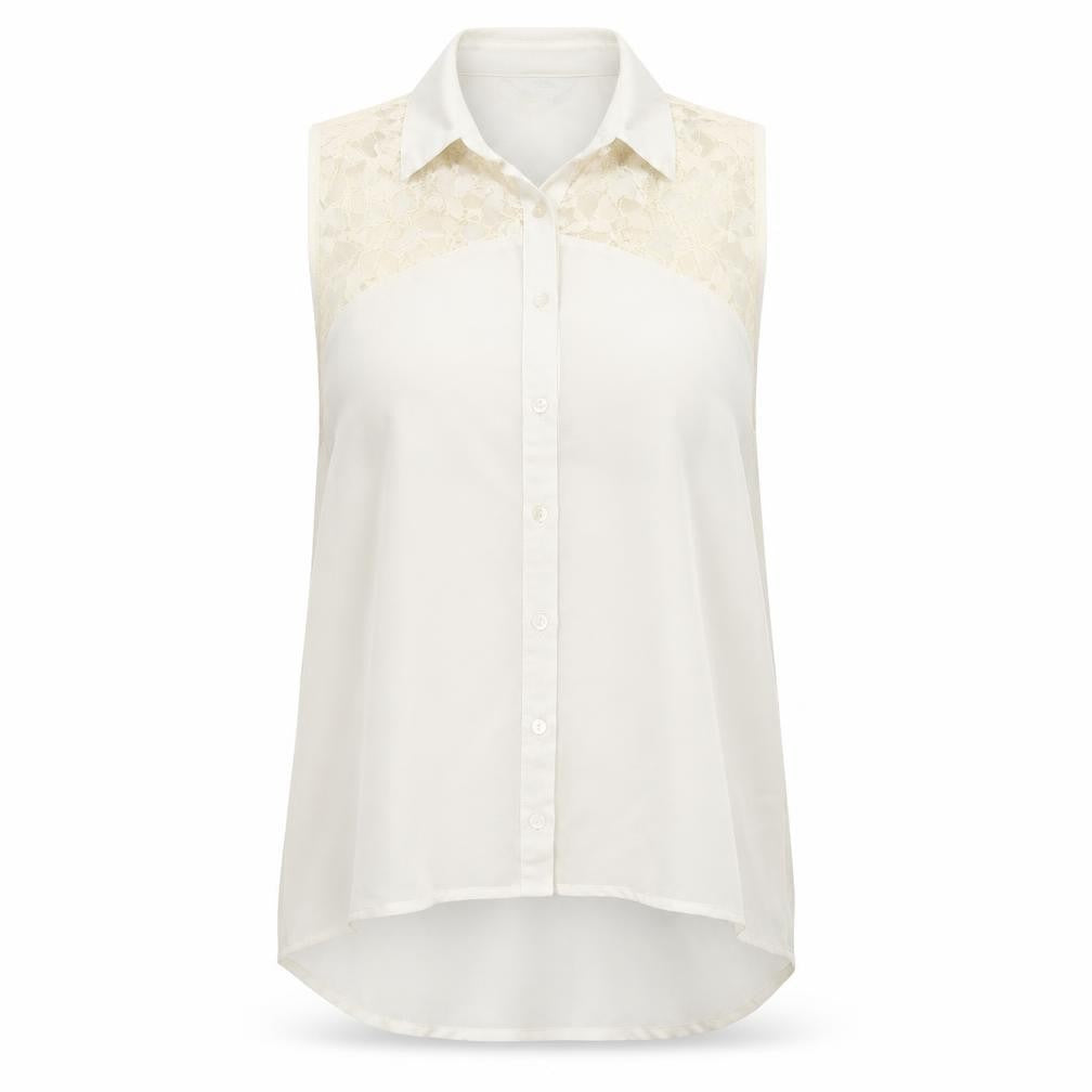 New Look Womens White   Basic Button-Up Size 12