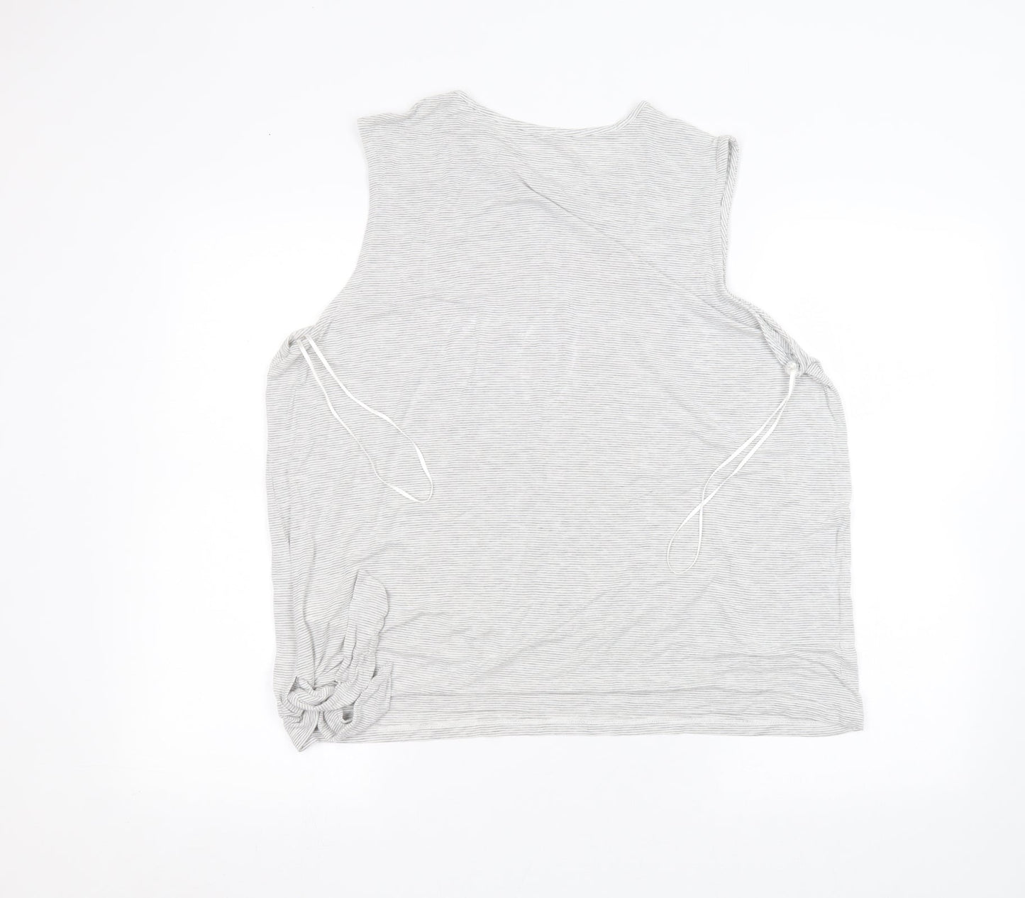 F&F Womens White Striped  Basic T-Shirt Size 16