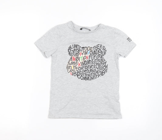 George Boys Grey   Basic T-Shirt Size 6-7 Years