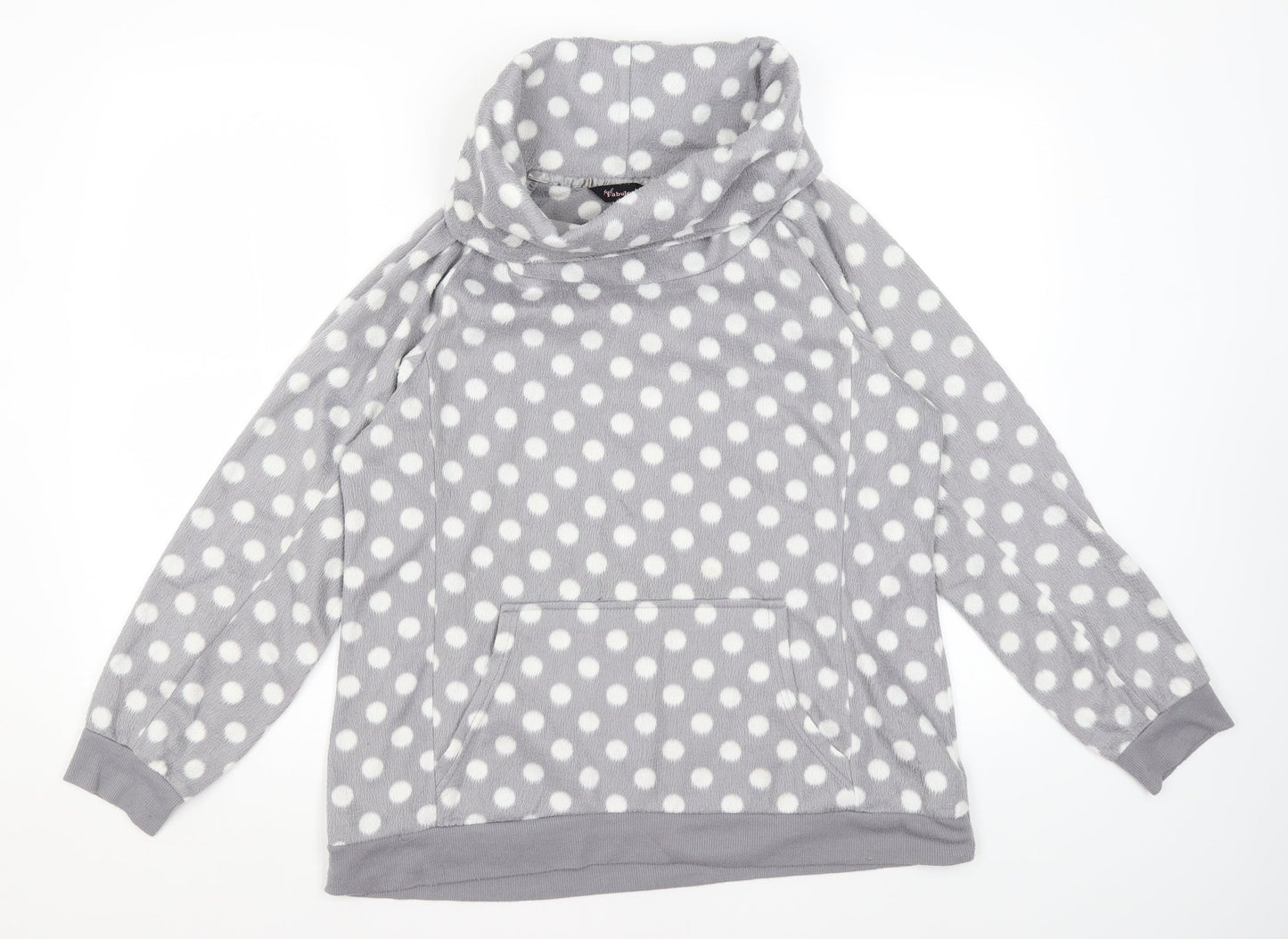 Feel Fabulous Womens Grey Polka Dot  Pullover Jumper Size 14