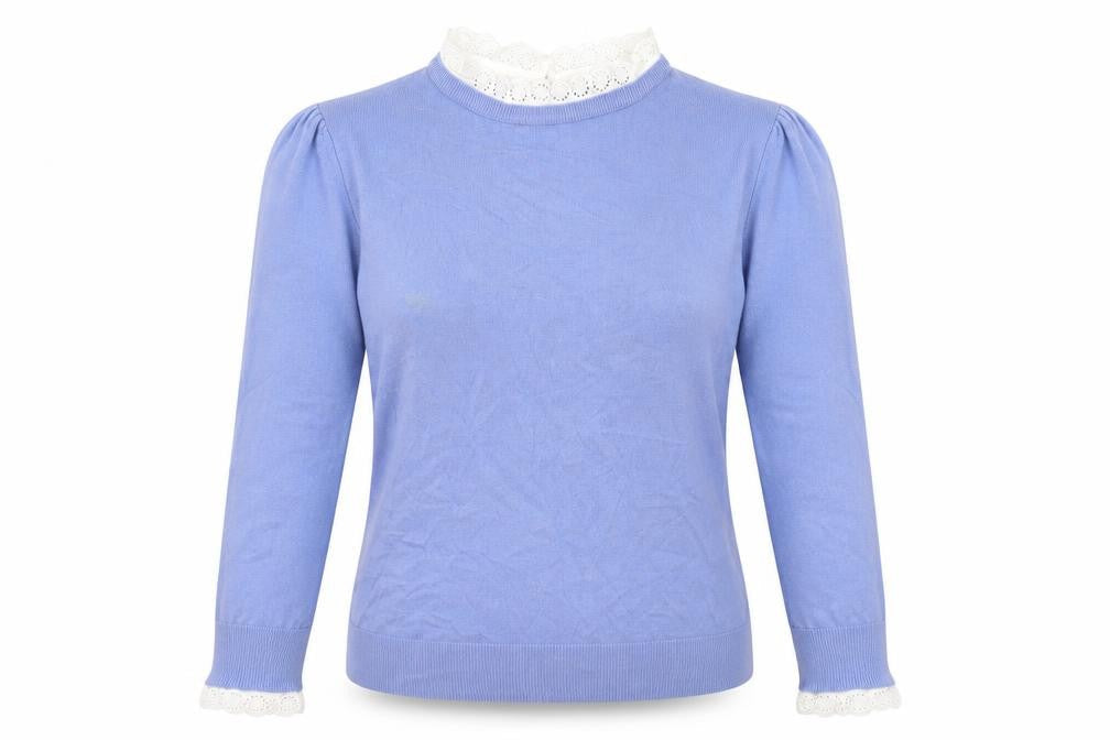F&F Womens Blue Round Neck  Viscose Pullover Jumper Size 14