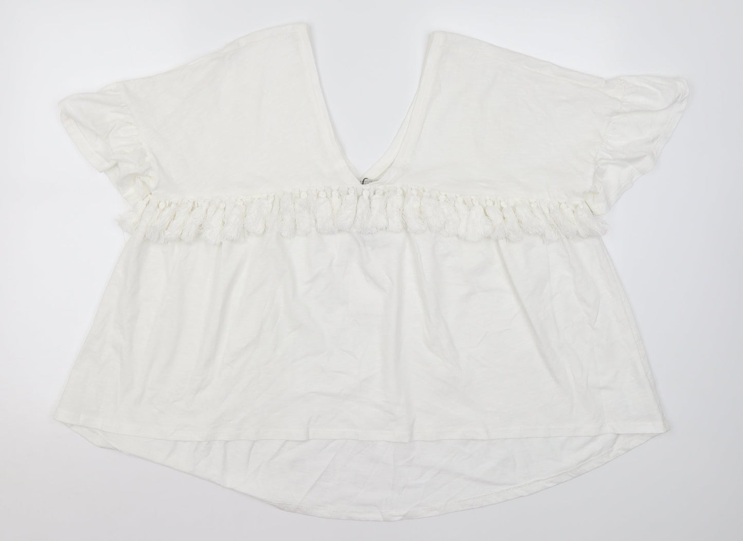 Zara Womens White  Cotton Basic Blouse Size S