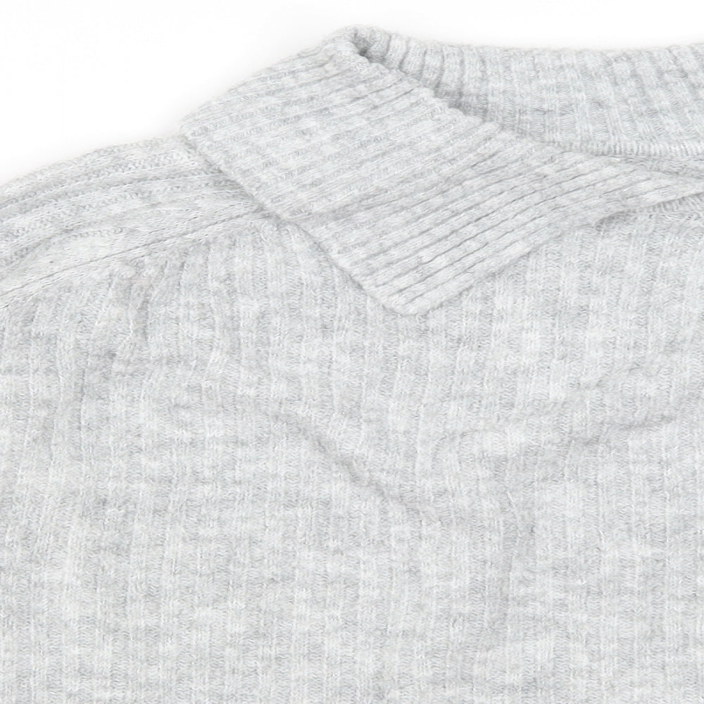 Very Womens Grey Roll Neck  Acrylic Pullover Jumper Size 10