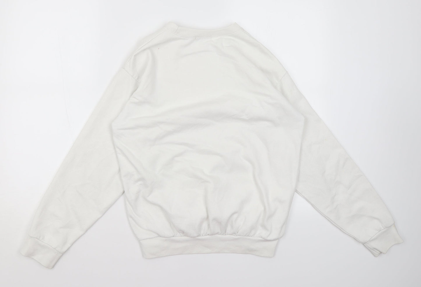 Nasty Gal Womens White Round Neck  Polyester Pullover Jumper Size S   - NYC