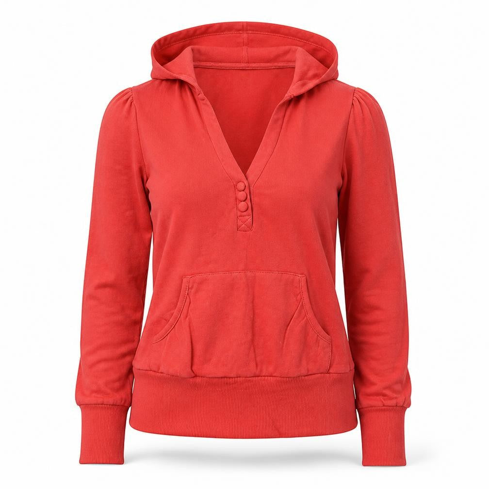 Want Womens Red  Cotton Pullover Hoodie Size 10