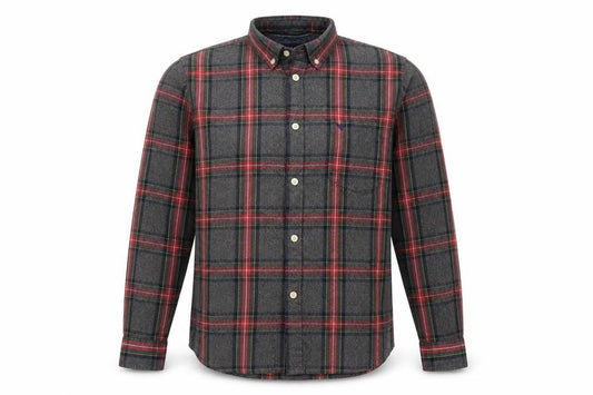 Morley Mens Grey Plaid Cotton  Button-Up Size M