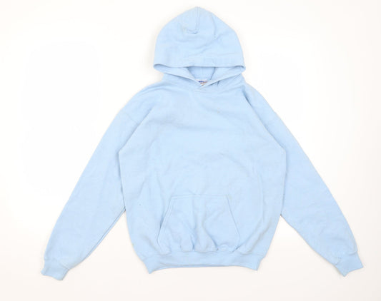 Gildan Girls Blue  Cotton Pullover Hoodie Size L