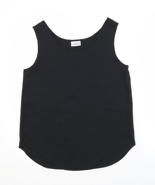 Alexia Womens Black  Polyester Basic Blouse Size 12