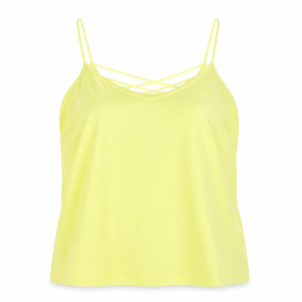 New Look Womens Yellow  Polyester Basic Tank Size 10
