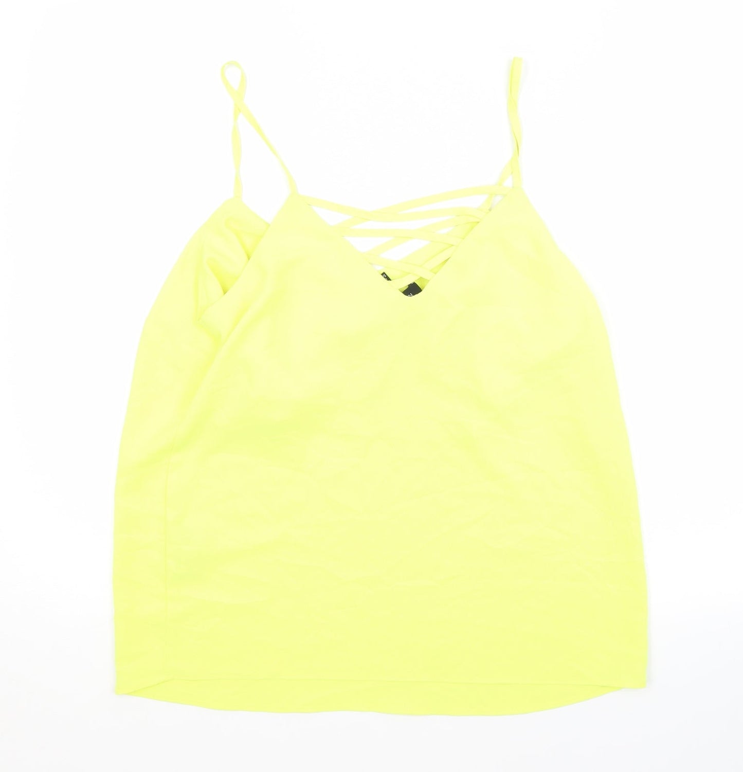 New Look Womens Yellow  Polyester Basic Tank Size 10