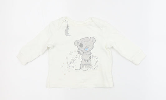 George Baby White  Cotton Pullover Jumper Size 3-6 Months