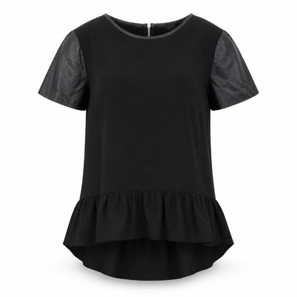 H&M Womens Black  Polyester Basic Blouse Size 10 Crew Neck
