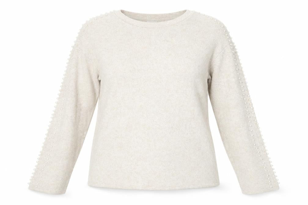 H&M Womens Beige Crew Neck  Viscose Pullover Jumper Size S