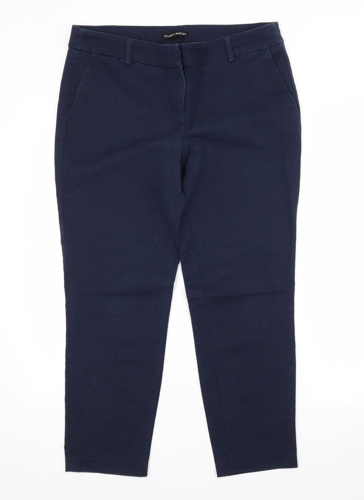 Hilary Radley Womens Blue  Cotton Trousers  Size 14 L26 in Regular