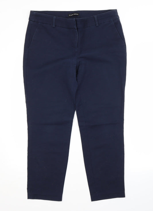 Hilary Radley Womens Blue  Cotton Trousers  Size 14 L26 in Regular