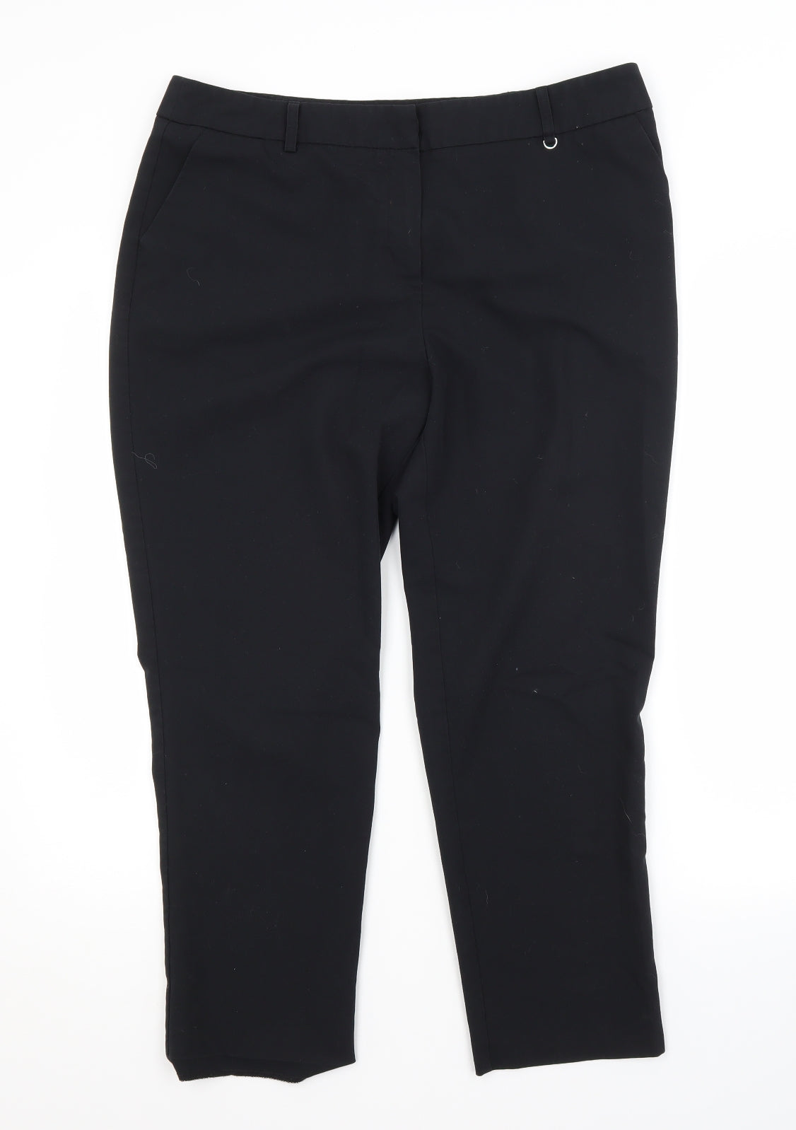 Dorothy Perkins Womens Black  Polyester Trousers  Size 14 L25 in Regular