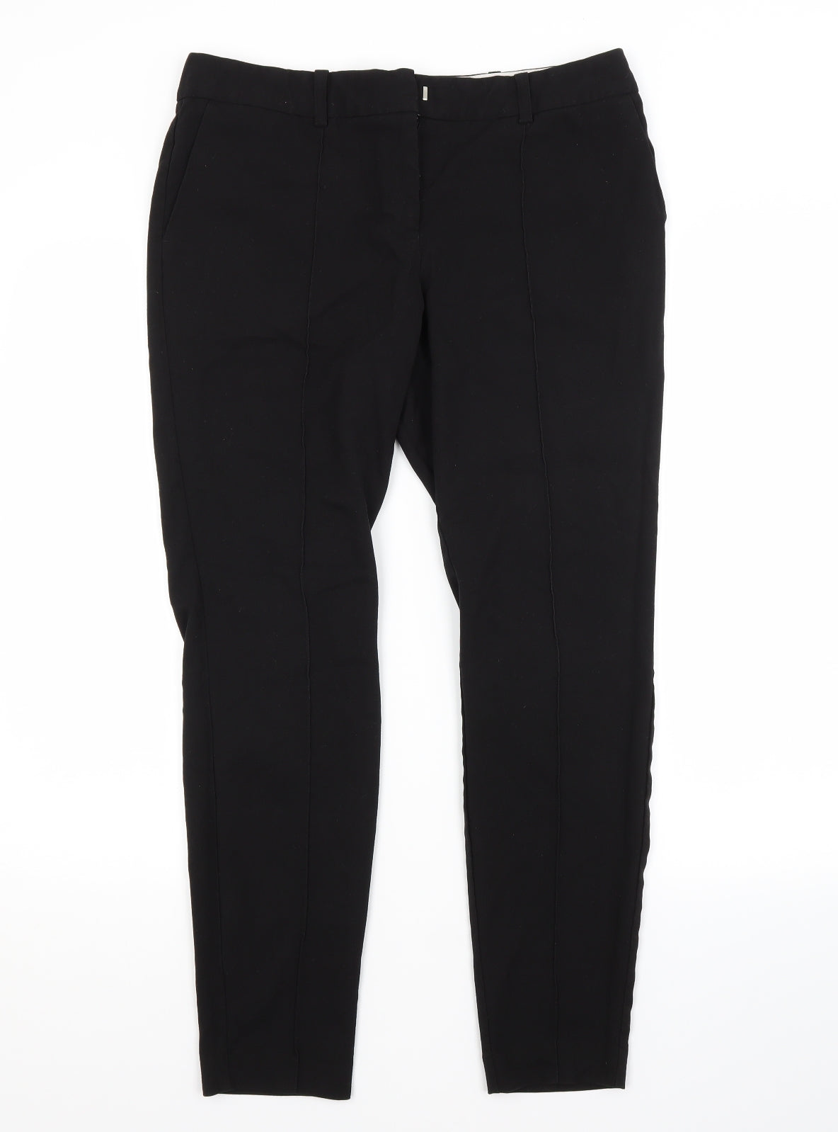 NEXT Womens Black  Polyester Trousers  Size 10 L27 in Regular