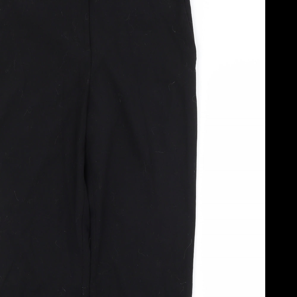M&S Womens Black  Polyester Trousers  Size 14 L28 in Regular