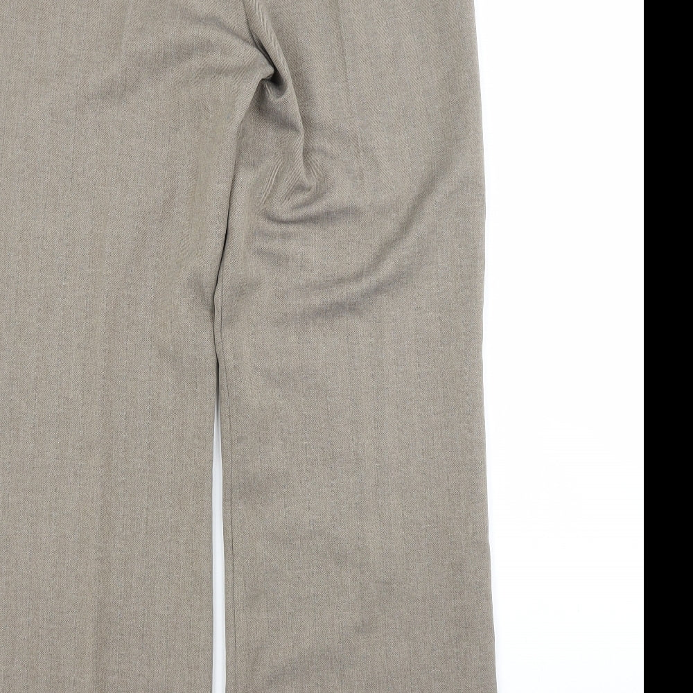 M&S Womens Grey  Polyester Trousers  Size 12 L29 in Regular