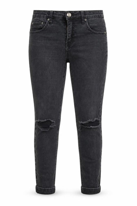 PRETTYLITTLETHING Womens Grey  Cotton Skinny Jeans Size 8 L25 in Regular